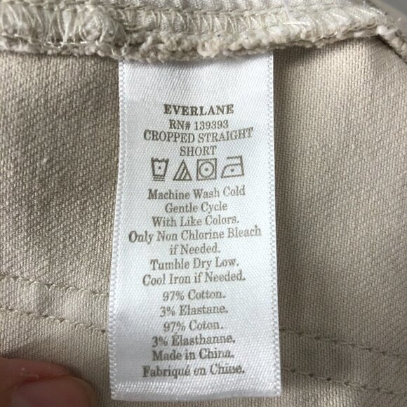 Everlane Cropped Straight Short Cuffed Hem Denim Jean in Bone‎ Sz 4 - Picture 16 of 16